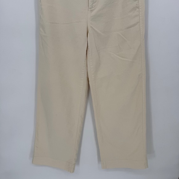 GAP High Rise Wide Leg Crop Pants Ivory Frost Cotton Blend Size 6 Tall - Picture 4 of 9